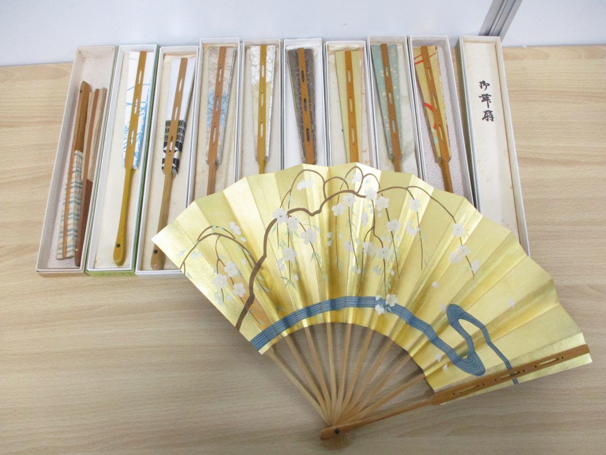 □01)【同梱不可】能扇・舞扇 まとめ売り11点セット/十松屋福井/日本 