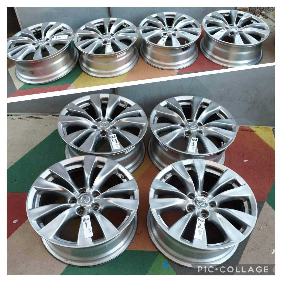 日産 フーガ Y51 純正アルミ 18インチ 18×8J ＋43 114.3-5穴 66㎜ 4本 