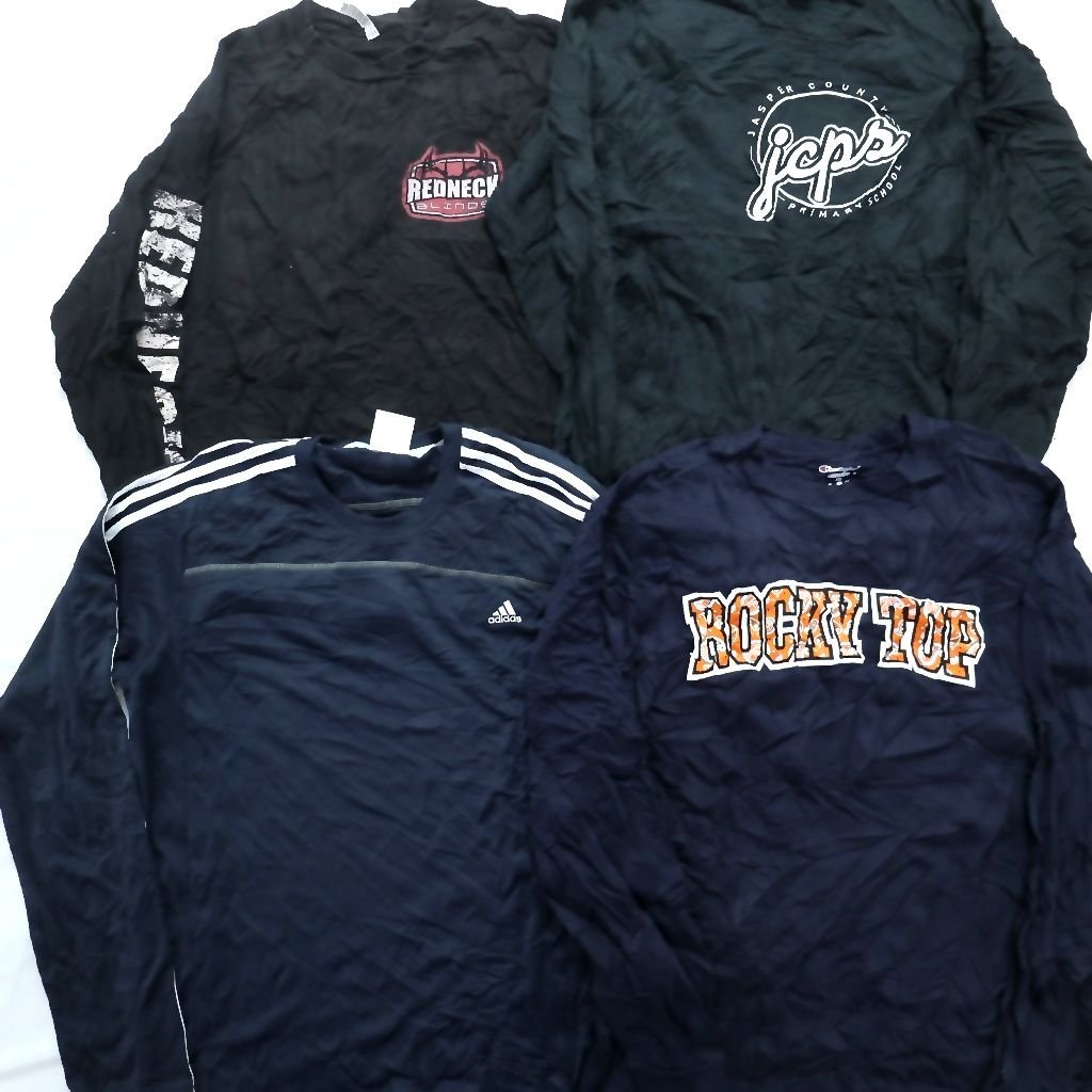 ◎ロンＴ MIX set カレッジ系 アディダス ワンポイント 他 (メンズXL/2XL/3XL) 16枚セット まとめ売 古着 1円スタート 最落なし ML1079