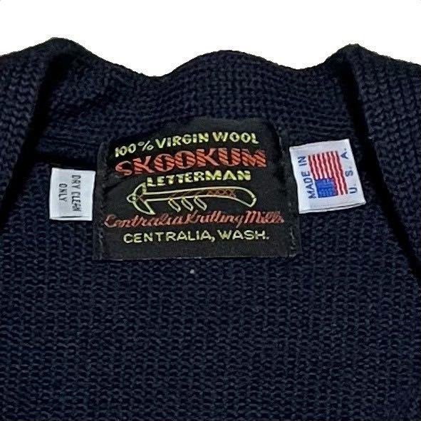 ＊6154 SKOOKUM スクーカム　USA製　レタードカーディガン　セーター