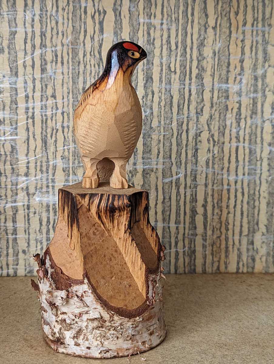 置物 雷鳥 ライチョウ 土産 民芸品 木彫り インテリア 小物