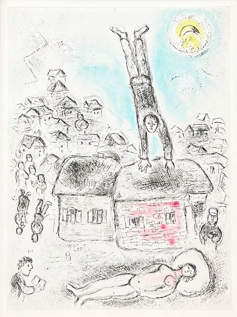 FCP】 真作保証 マルク・シャガール 銅版画 「以心伝心」 挿絵本版画