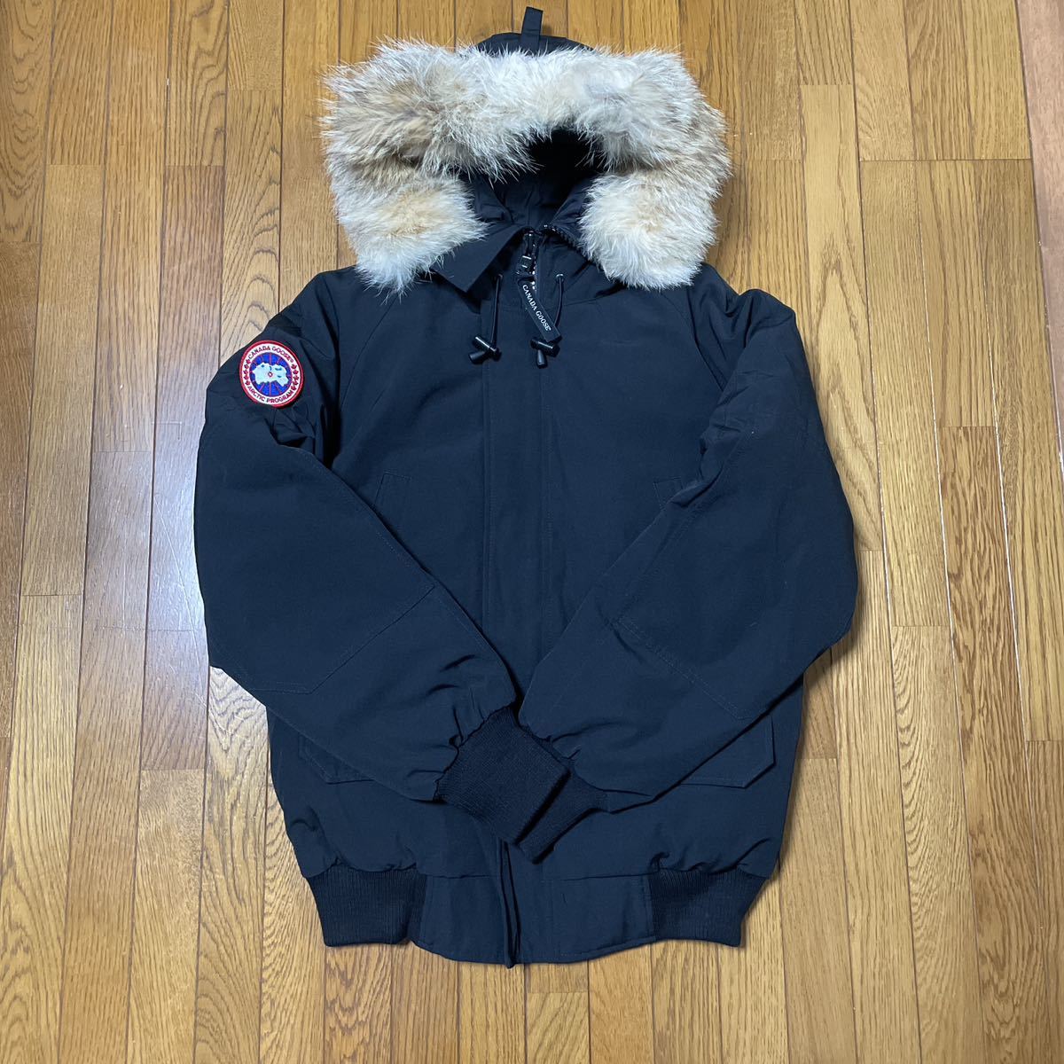 【即決★中古品】 CANADA GOOSE カナダグース チリワックボマー 黒 XS(M相当) メンズ CHILLIWACH BOMBER ファー ダウンジャケット 7950m 