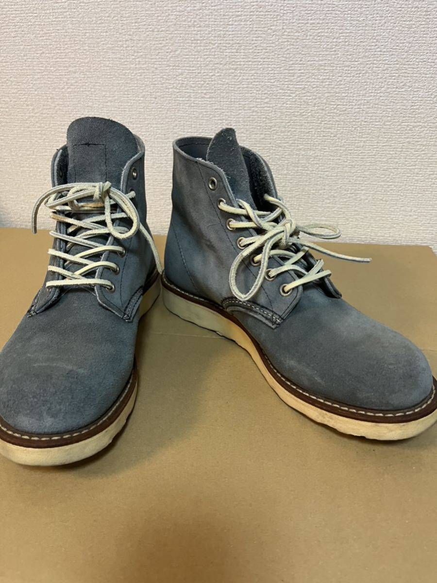 希少　REDWING　レッドウィング　8144　25.５cm　ブーツ　ストレートブルー　usa製　アメリカ製　プレーントゥ