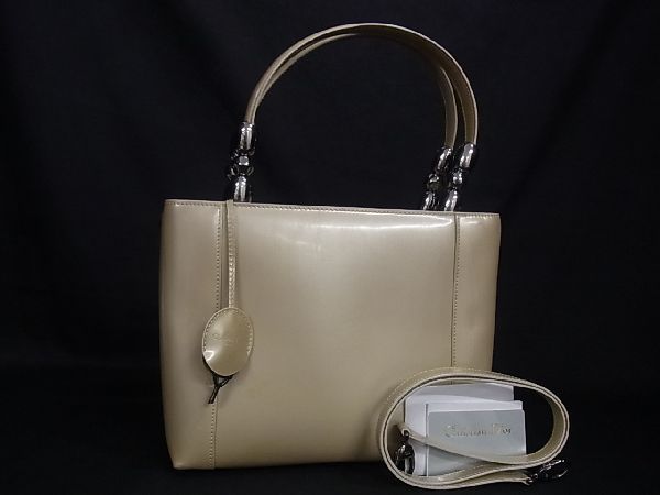 2026，SALE 1円 Christian Dior クリスチャンディオール レザー 2WAY ハンドバッグ ショルダーバッグ 手提げ 肩掛け レディース ベージュ系 CA4689XC(その他)｜売買されたオークション情報、yahooの商品情報をア かばん、バッグ