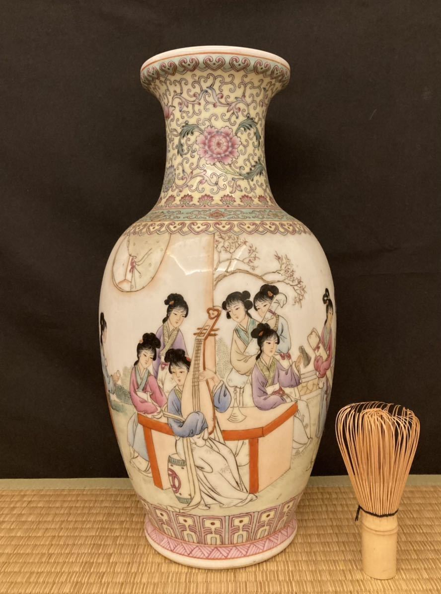 ♦中国古玩 花埋め図 景徳鎮窯 輸出用CHINA 茶道具 急須 古美術 骨董品 ☆中国古玩 景徳鎮窯 色絵山水仏閣紋 花弁型 極薄「碗」箱付 63g 未