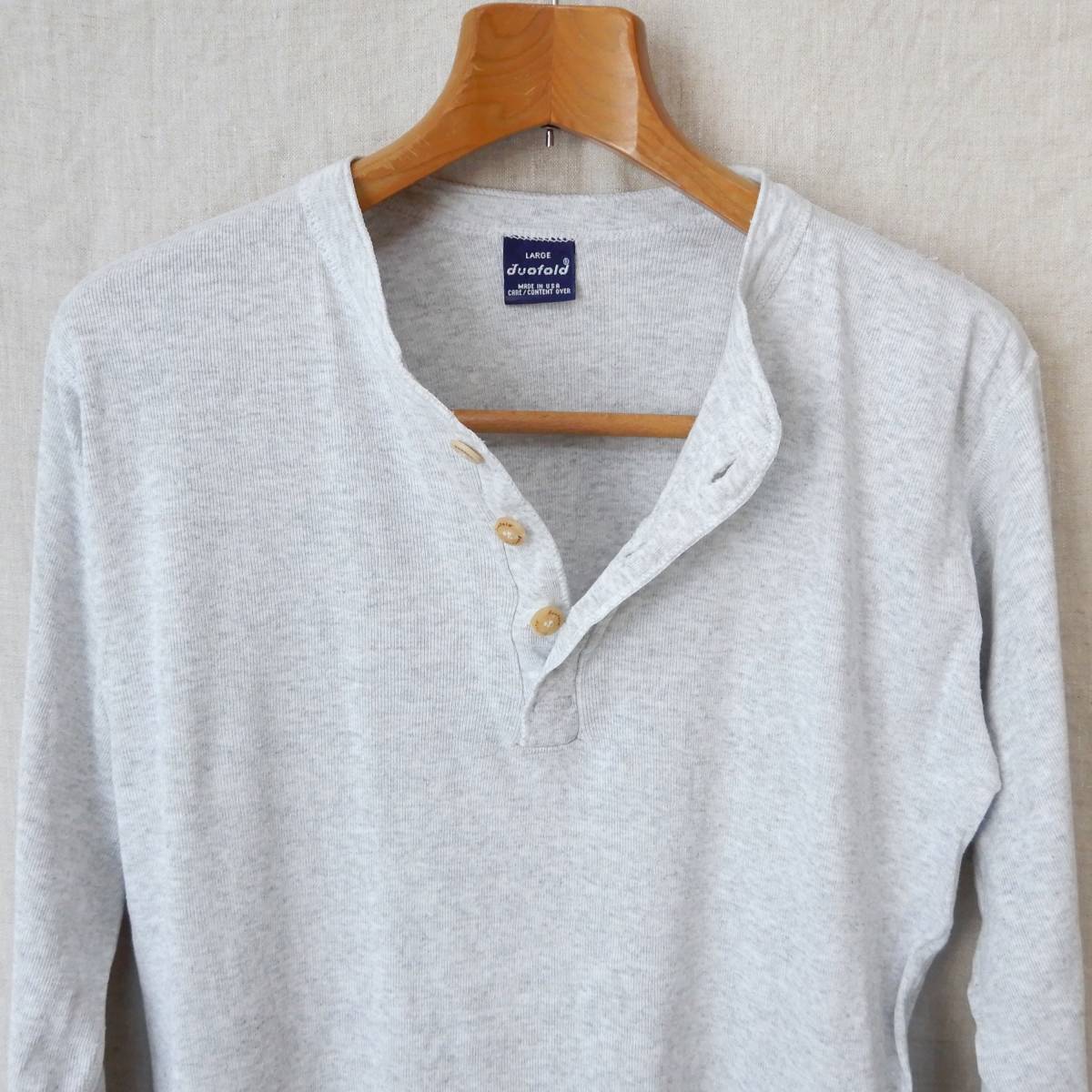 duofold HENRY NECK LS SHIRTS 1990s USA LARGE デュオフォールド 