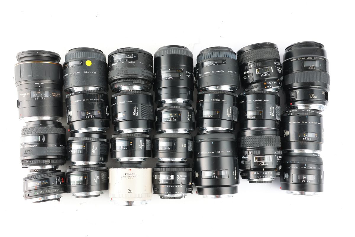 23698B 18 24点まとめ Canon Nikon PENTAX SIGMA TAMRON 他 100mm 50mm 60mm 他 AF単焦点レンズ まとめ まとめて 大量セット