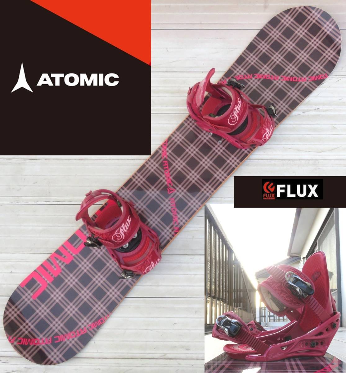 スノボー☆ATOMIC アトミック スノーボード 146cm FLUX バインディン付　