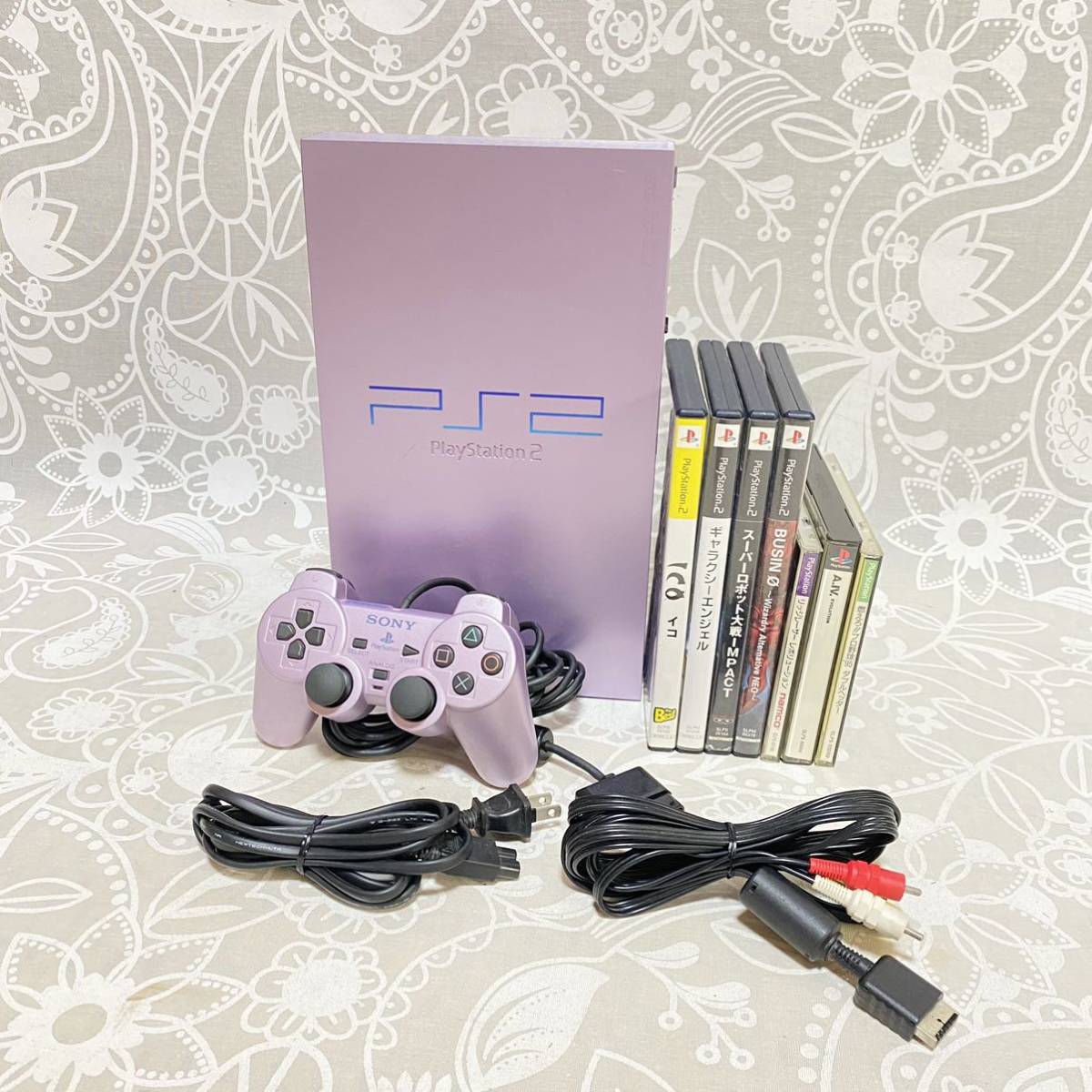 1円☆ PS2 SCPH-39000 SAKURA SONY プレステ2 本体 コントローラ 