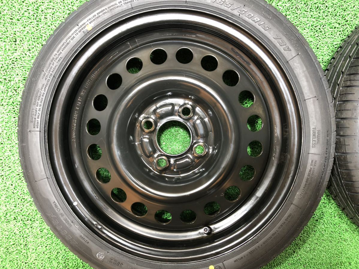 鉄チンホイール 15inch 5.5j+40 × ZEETEX 165/50R15 PCD100 4穴 軽