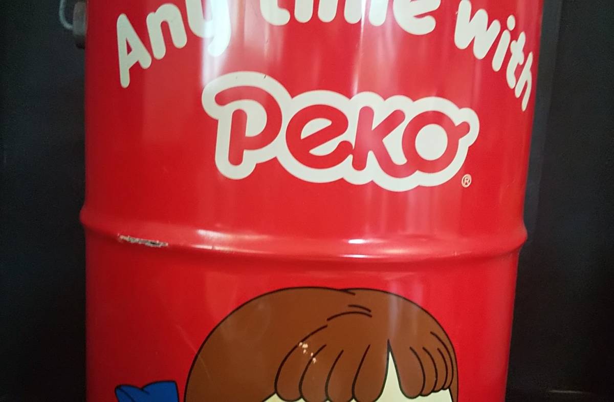 当時物！レトロ＊ペコちゃん＊ペール缶】空き缶/Peko/椅子/Any time