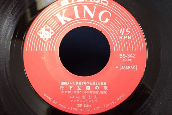 ▽EP盤251 国内盤 中村富士夫 / 楠トシエ/丹下左膳の歌 / 親