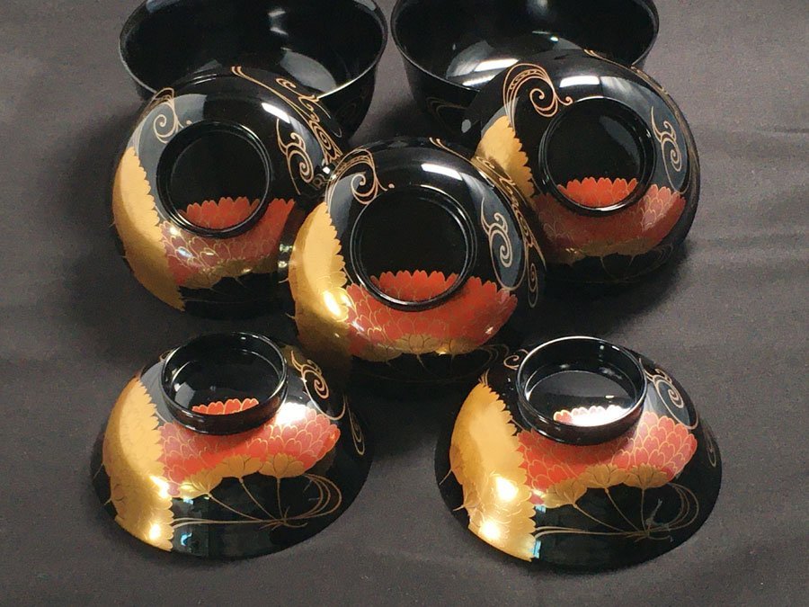 輪島塗 蒔絵吸物椀 五客 共箱 美品 【公式通販】