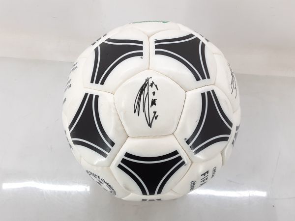 sa/ 1994年 読売ヴェルディ時代 サインボール プリント？ 土台付き 