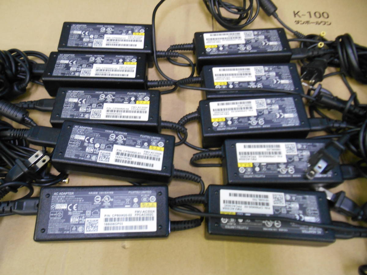 FUJITSU ACアダプタ 10個セット A11-065N5A (FMV-AC332A) 19V=3.42A 外径5.5 内径2.6 (55