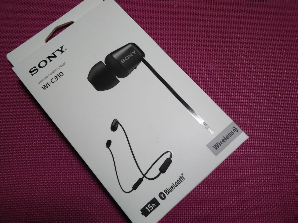 即決送料無料★ソニーSONYワイヤレスステレオイヤホンWI-C310★色=ブラック