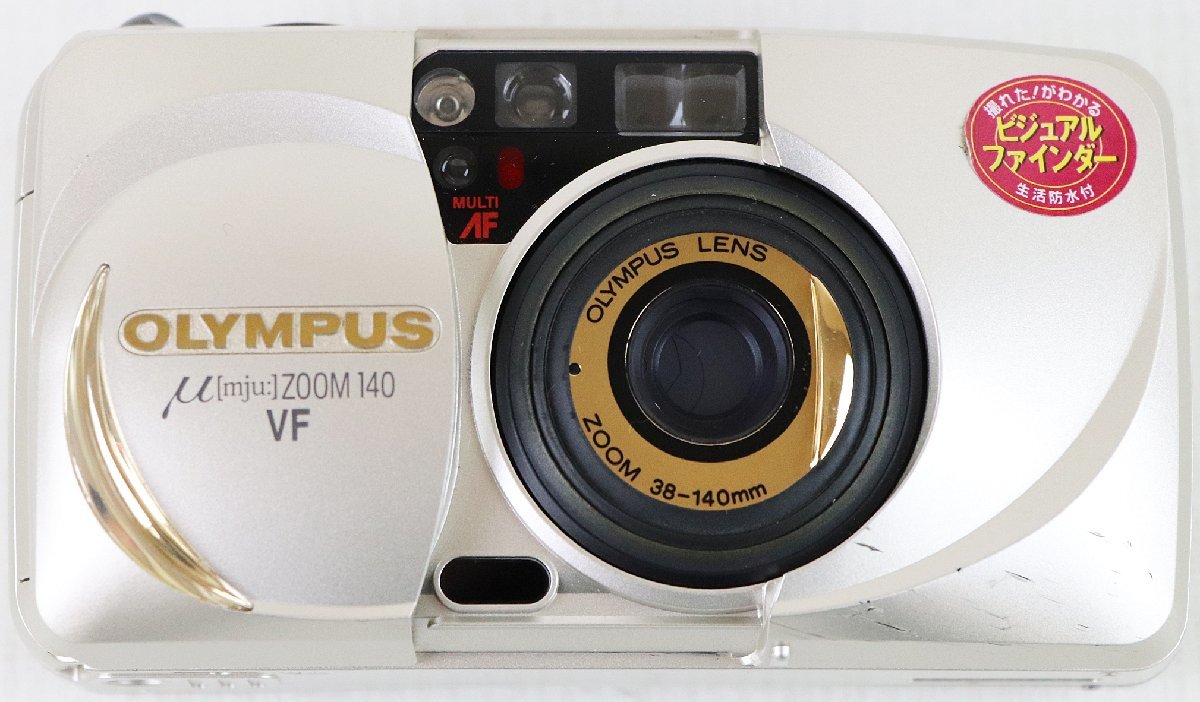 S◇ジャンク品◇コンパクトフィルムカメラ μ(mju：)/ミュー ZOOM 140 VF オリンパス/OLYMPUS ZOOM 38-140mm パノラマ ケース/ストラップ
