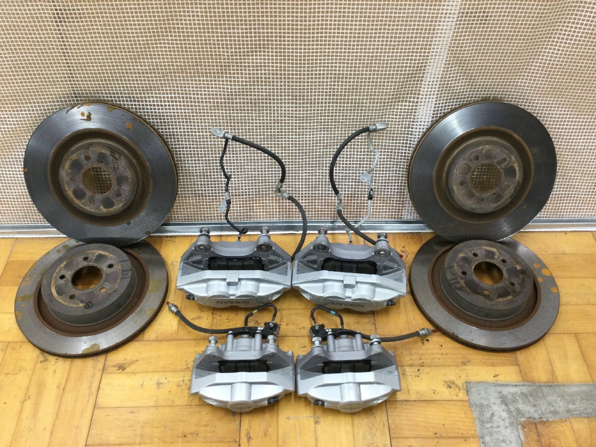 日産 51 フーガ タイプS 純正 akebono 曙ブレーキ 4POT 2POT キャリパー ローター 1台分 2300064 2P1-2 市
