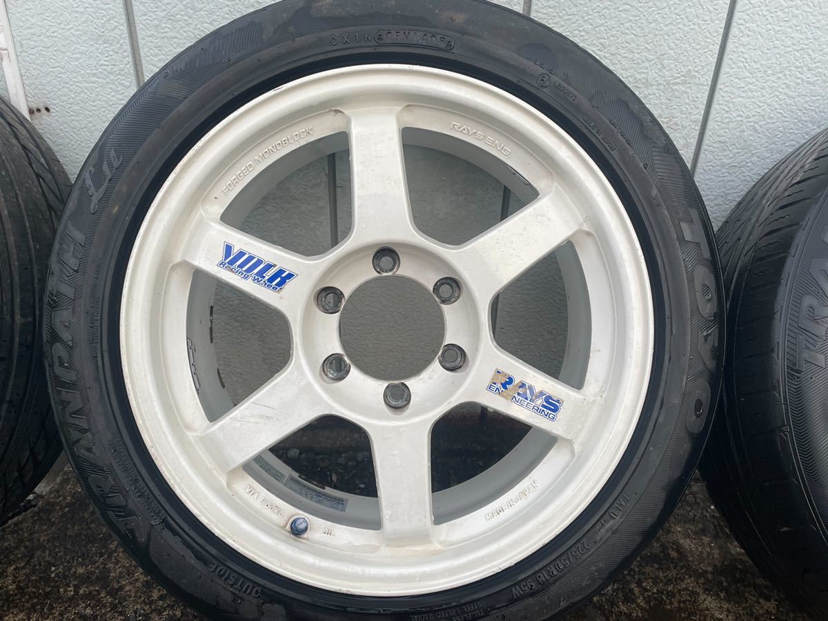RAYS TE37 6穴 18インチ オフセット+30 PCD139.7 ハイエース 白
