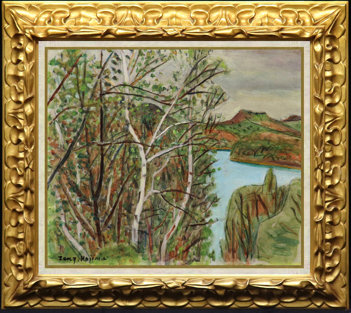 児島善三郎・Kojima⁄Zenzaburou、鏡の持てる女、新品額付 真作保証