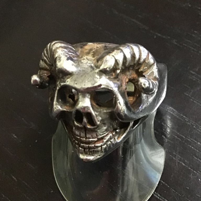 美品BWL ビルウォールレザー ヴィンテージスカルリング 18K US7号 美品BWL ビルウォールレザー ヴィンテージスカルリング 18K US7号