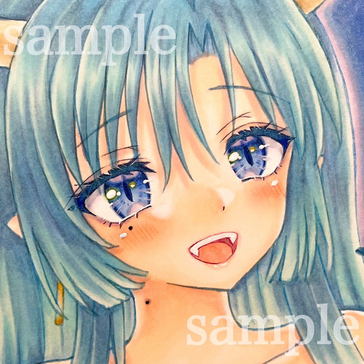 オリジナル＊手描きイラスト＊節分＊青鬼ちゃん＊B5大 オリジナル