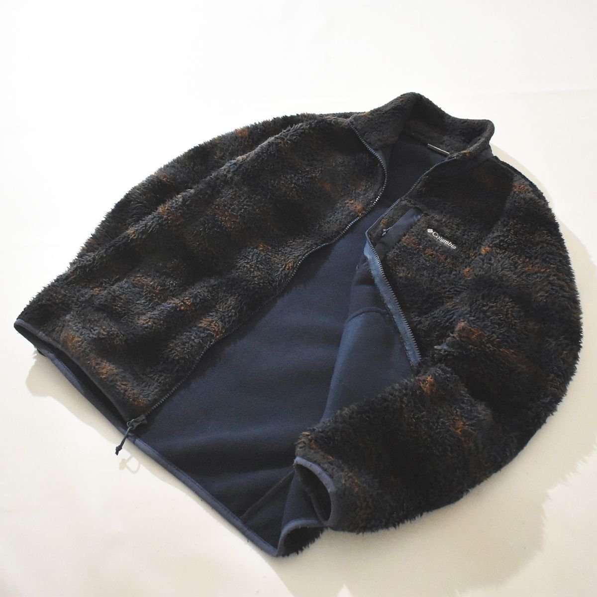 ★レアデザイン 好配色 コロンビア Columbia WINTER PASS PRINT FLEECE FZ ボーダー柄 ボア フリース ジャケット M ★ライナー 防寒着★