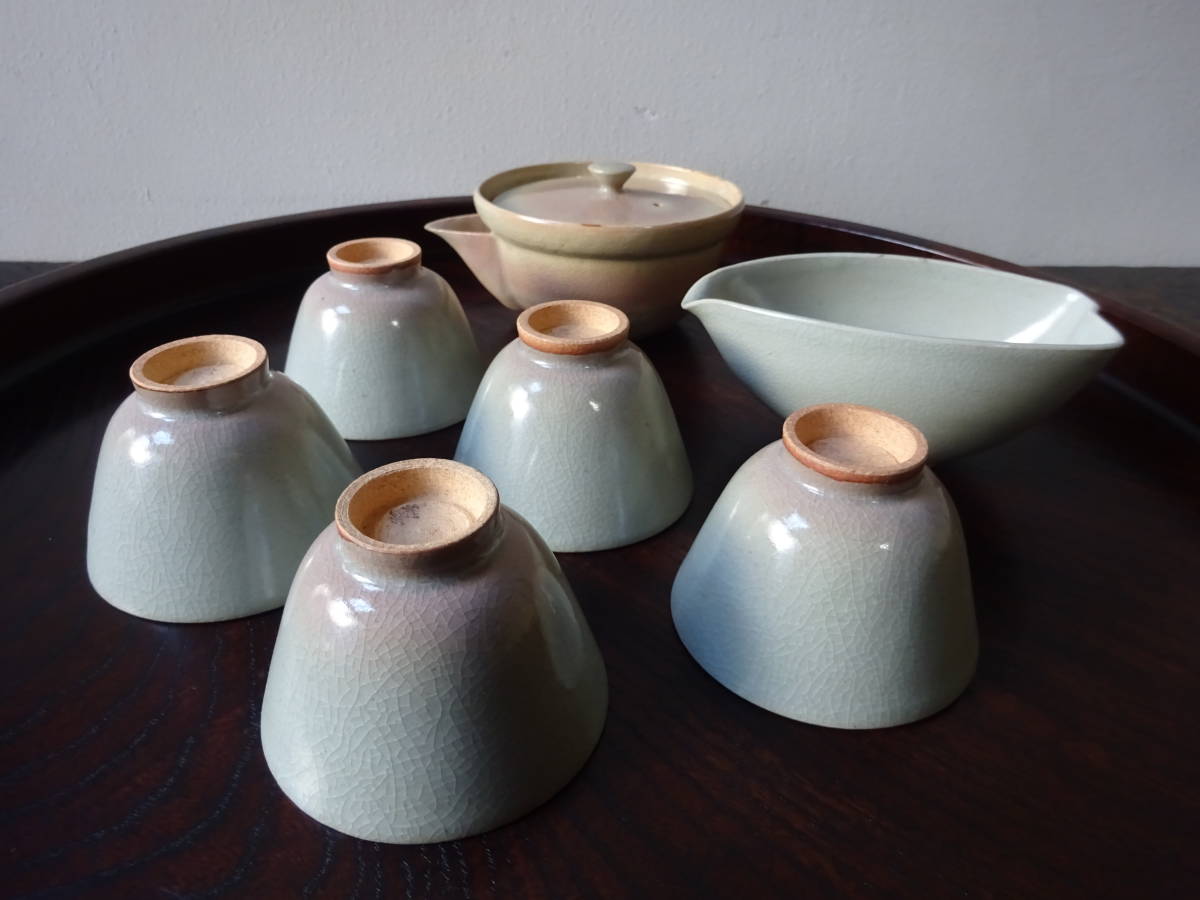 陶芸 煎茶器揃 宝瓶 湯冷まし 湯呑み 5点セット 煎茶器揃い 和善 湯呑み 5客 宝瓶 湯冷まし 湯冷まし 宝瓶 煎茶器揃