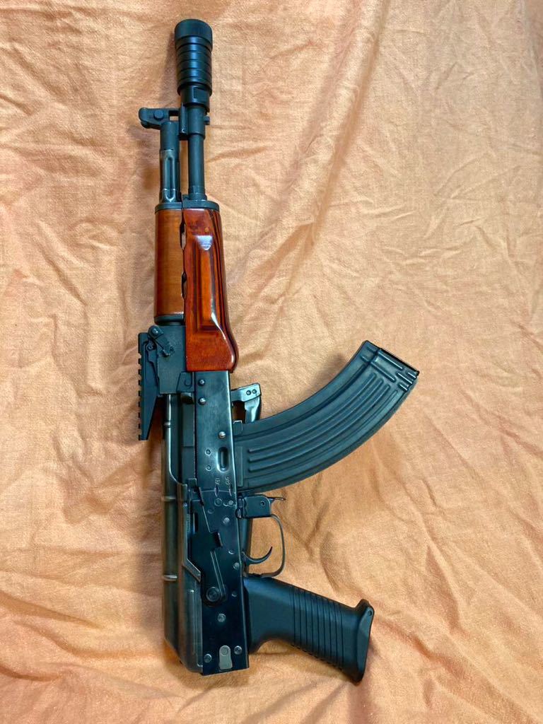 E&Lベース AK104風カスタム フルメタル電動ガン LCT製AKMハンドガード取付 リアサイトレイル&カスタムセレクター マルイメカボ搭載