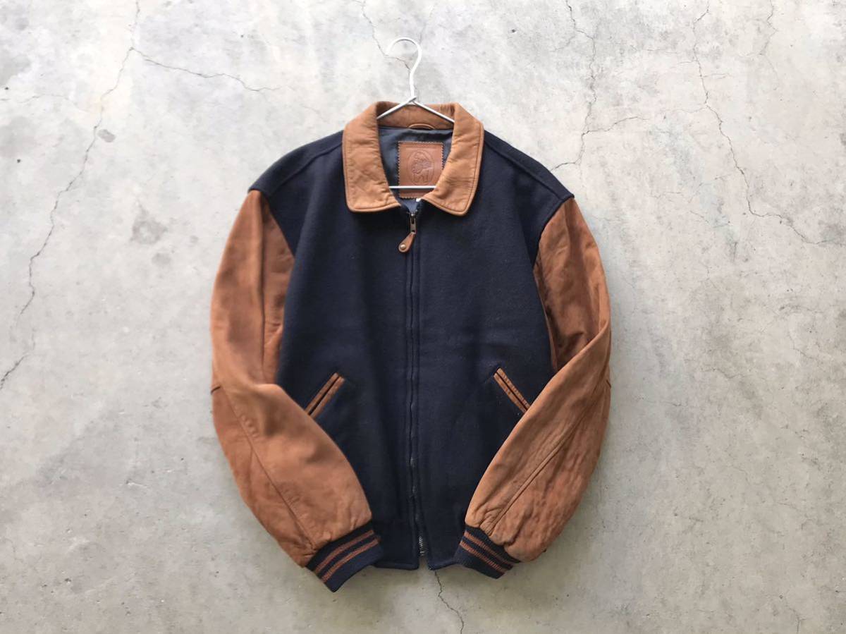 ビンテージ goldenbear スタジャン madeinusa 袖レザー Golden golden 