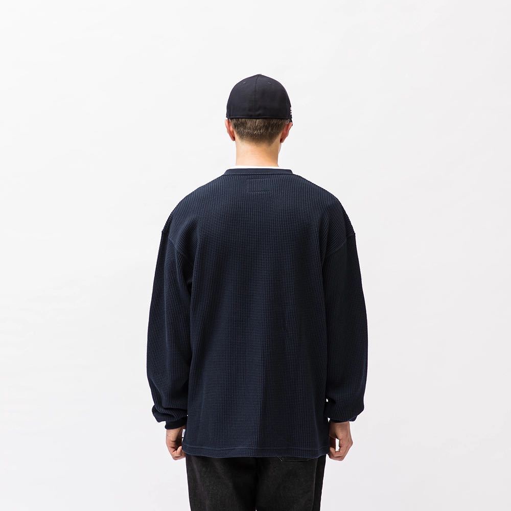 WTAPS WAFFLE / LS / COTTON. LOOSE. SIGN /BLACK 222ATDT-CSM15 /03/L 