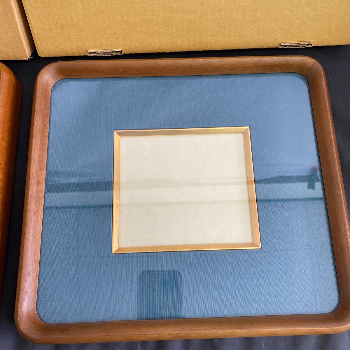 ◇美品 書道額縁 2点まとめ売り 6型一般隅丸 チーク 寸松庵 Nオトシ 小