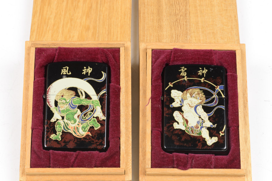 定番，高品質 TO ZIPPO ジッポ 風神 雷神 セット 桐箱付き 現状品 オイルライター 和柄(その他)｜売買されたオークション情報、yahooの商品情報をアーカイブ公開 - オークファン Zippo