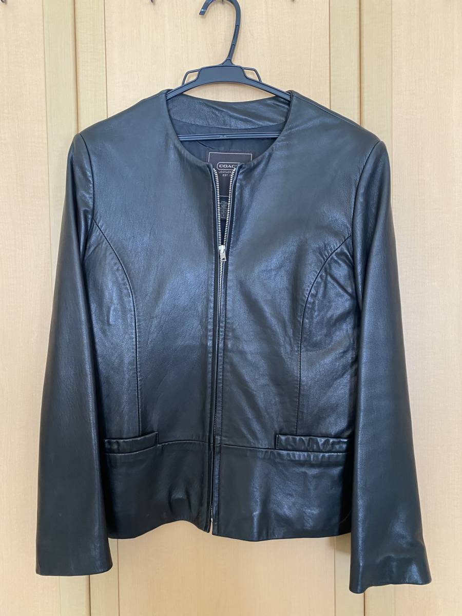 COACH コーチ レディース　レザージャケット 黒 サイズS