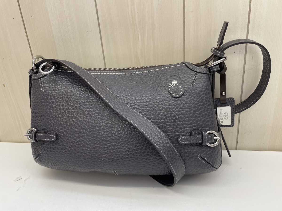 PELLE BORSA ペレボルサ ショルダーバッグ レザー 鞄 パープル系 PELLE 