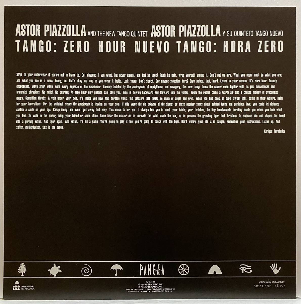 Zero Tango: Hour Astor - Piazzolla | Tango Nonesuch Records New