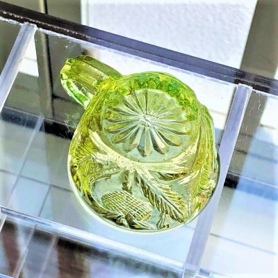 大正～昭和初期 希少 ペロペロ ままごと ウランガラス デカぺろ 黄色