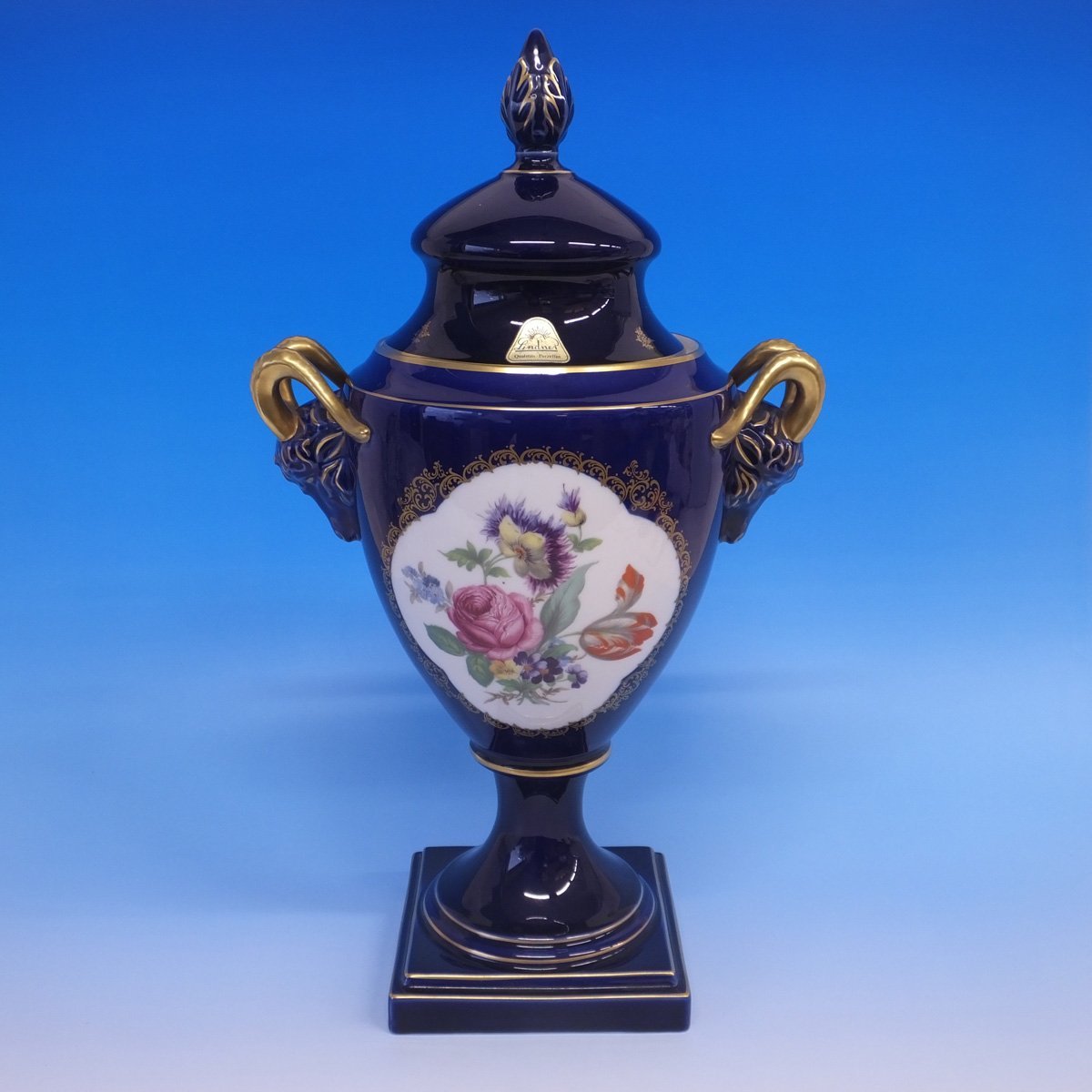 1円～ おたからや◆xm331　リンドナー　西ドイツ　金彩　花紋飾壷　フラワーベース