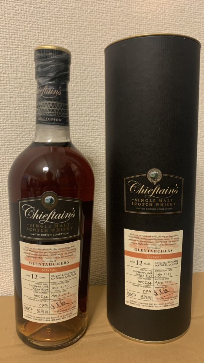 グレントファース 2003-2016 12年 56.2％ シェリーバット チーフタンズ 56.2% 700ml 未開封 送料込