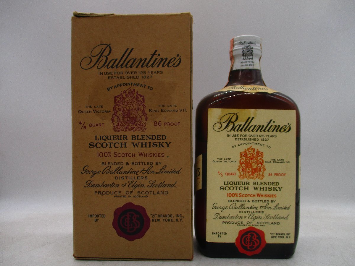 古酒】バランタイン 12年 4/5quart 86proof 赤青旗 バランタイン