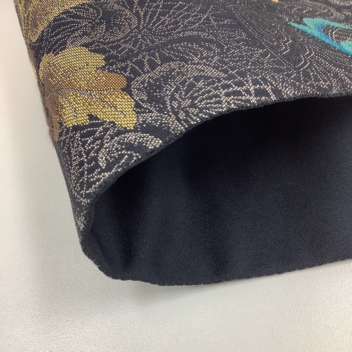 着物cocon☆袋帯(六通)☆振袖用☆花舞踏☆引箔袋☆正絹・他/黒系/金系 