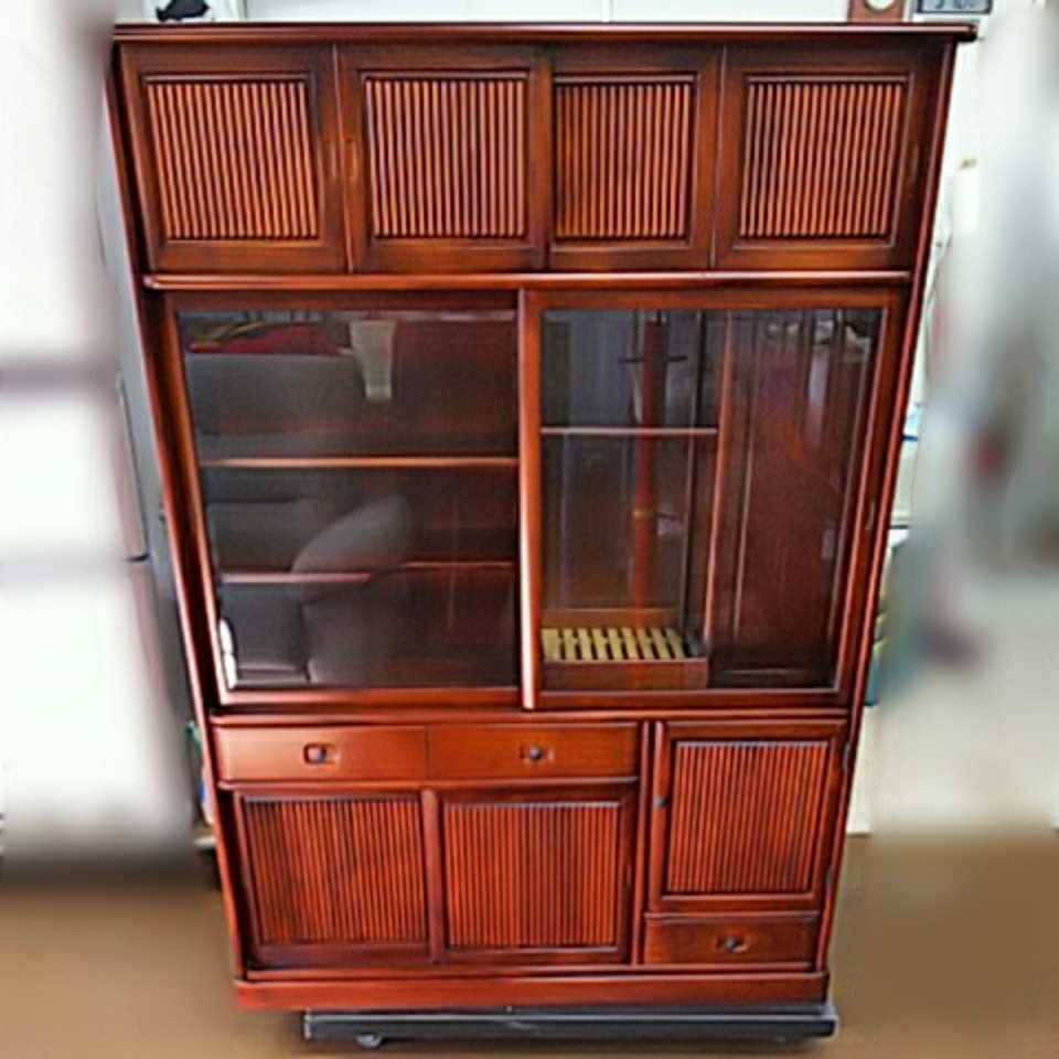 茶箪笥 飾り棚 水屋箪笥 食器棚 キャビネット 茶棚 カリモク茶棚 古 