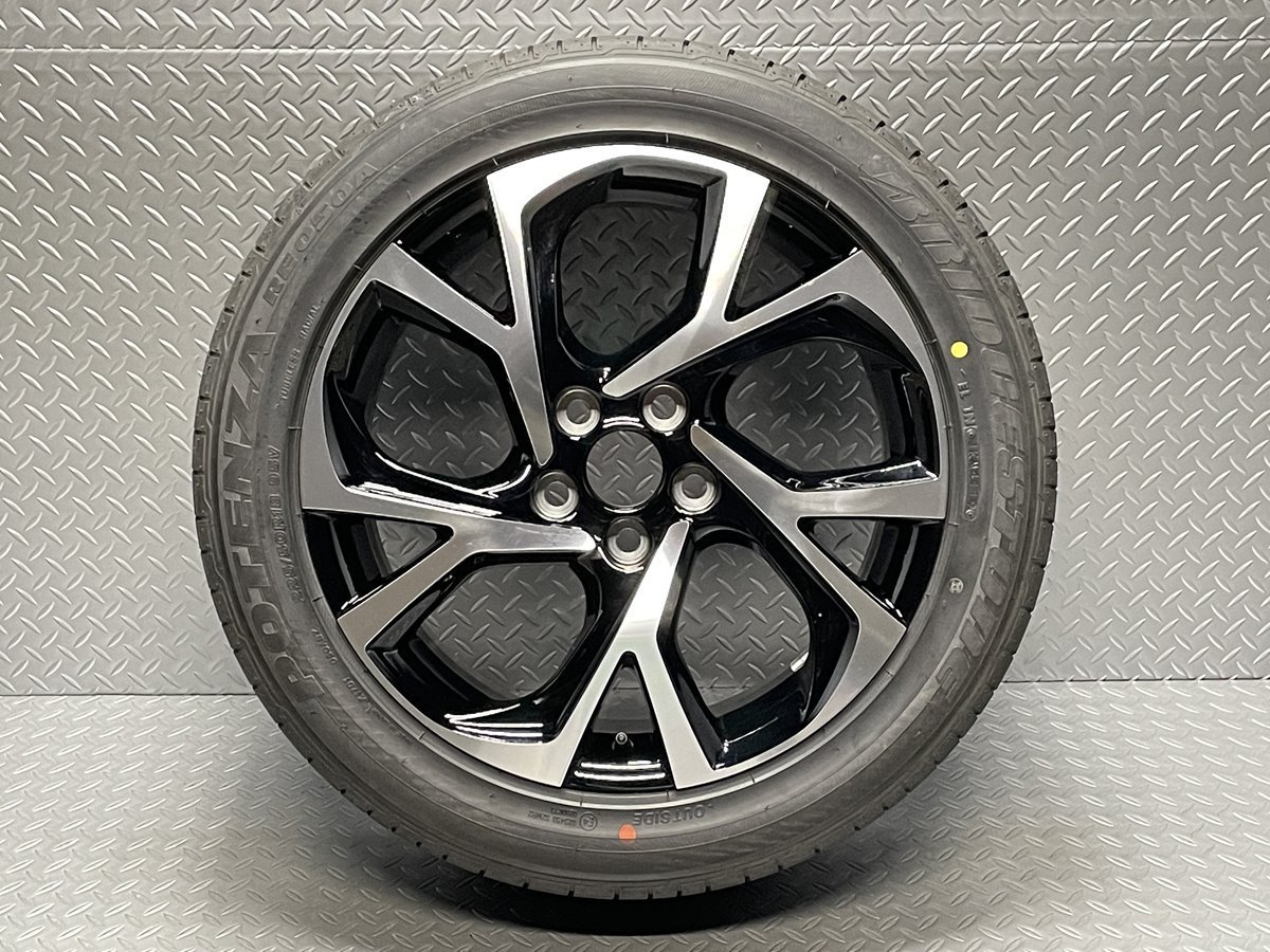 【中古美品】1本 C-HR後期純正 18×7J+50 5穴114.3 ブリヂストン ポテンザRE050A 225/50R18 BRIDGESTONE POTENZA (23020042)