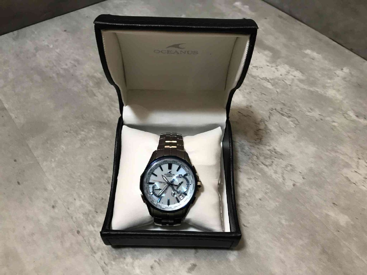 美品 CASIO カシオ オシアナス マンタ アクアマリン OCW-S3400D-2AJF 
