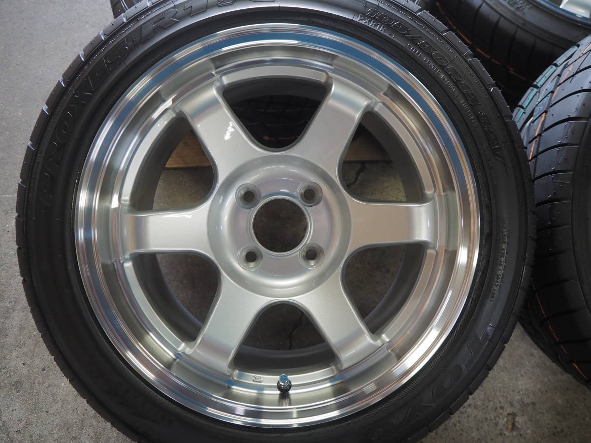 ☆逆ゾリ☆195/55R15 8J+30 4H100 新品 人気 深リム ハイグリップ TOYO 