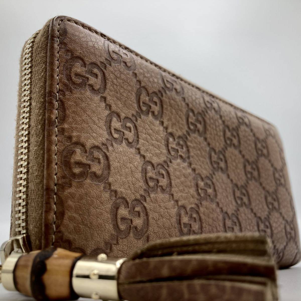 1円【未使用級×希少レオパード柄】 グッチ GUCCI 長財布 ラウンド 