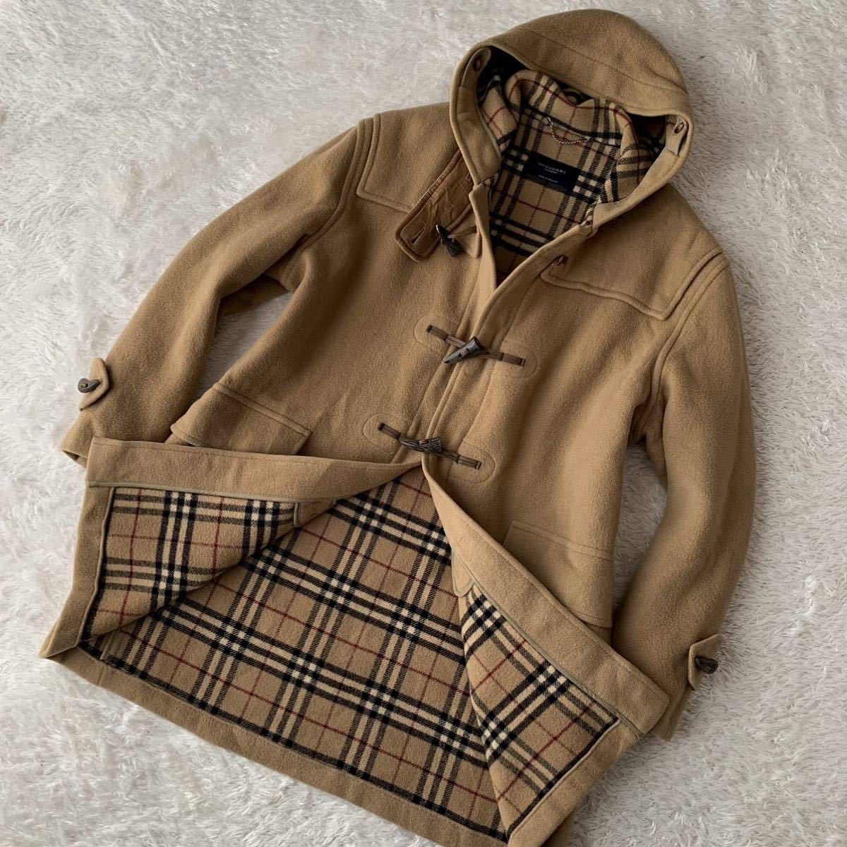 希少★ Burberry バーバリー ダッフルコート ノバチェック キャメル M 20万超 最高級 キャメル バーバリー ダッフルコート 英国製 M ノバ