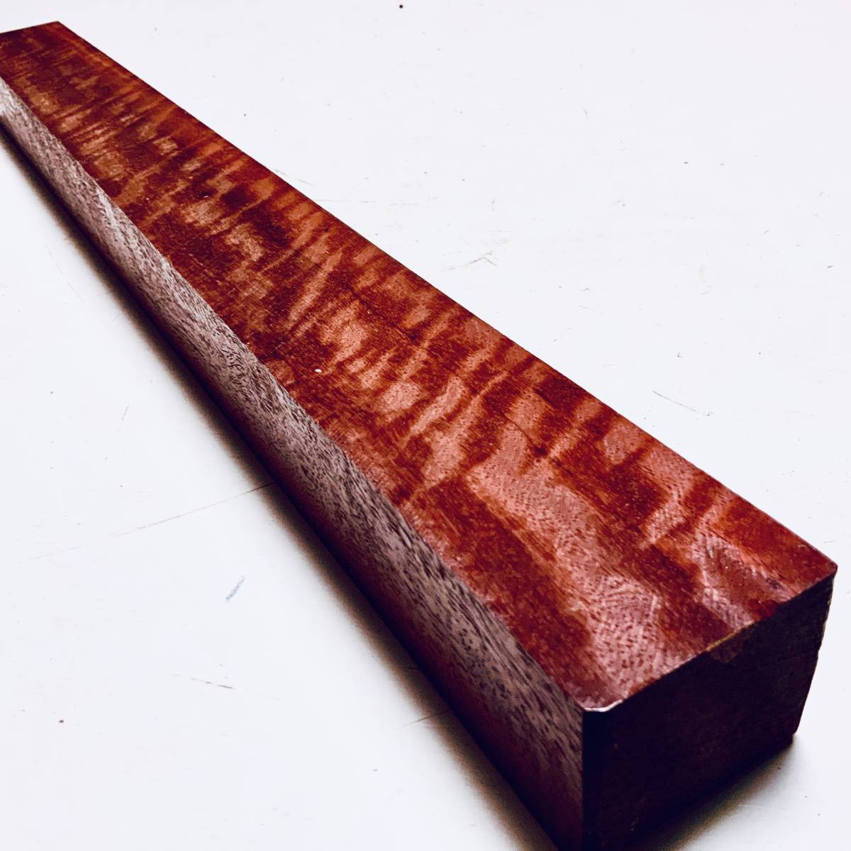 8000円スタート 本花梨 総虎杢 長材 角材 593×55mm 伐採禁止材 Rose wood 唐木 紫檀 杢 瘤 カリン 花梨 花凛(花梨 ...