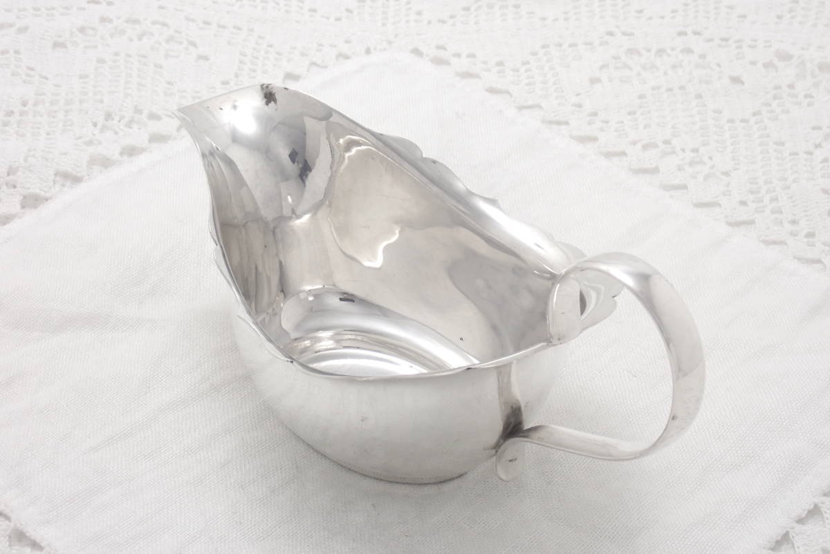 英国アンティーク Silver EPNS シルバープレート ソースポット